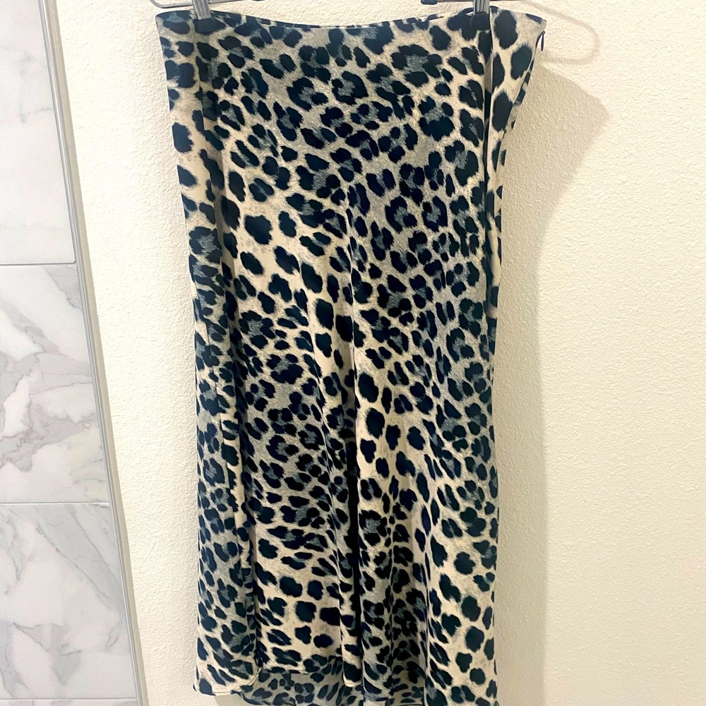 Zara Leopard Print Midi Skirt - Size Large
